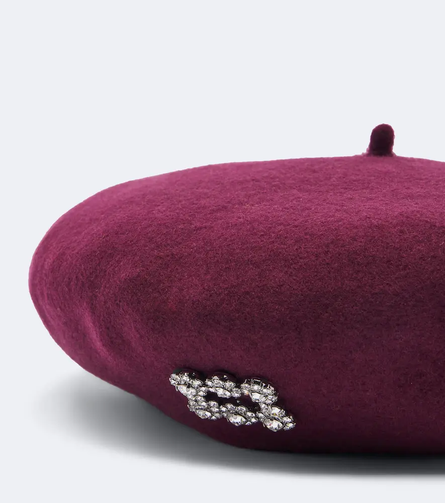 Roger Vivier Crystal-embellished wool beret | Thumbnail 2 Roger Vivier Crystal-embellished wool beret | Thumbnail 2