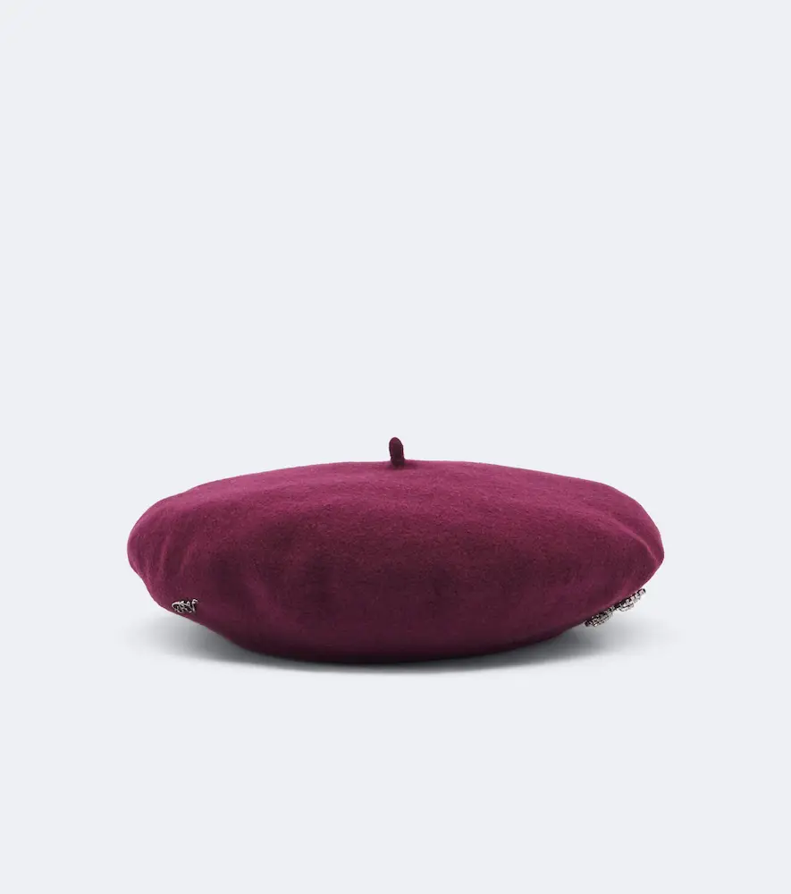 Roger Vivier Crystal-embellished wool beret | Thumbnail 3 Roger Vivier Crystal-embellished wool beret | Thumbnail 3