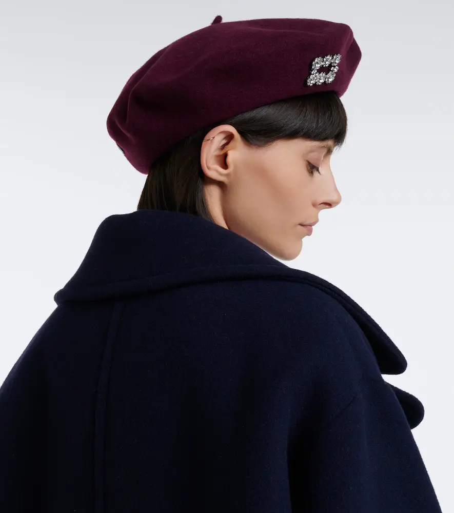 Roger Vivier Crystal-embellished wool beret | Thumbnail 4 Roger Vivier Crystal-embellished wool beret | Thumbnail 4
