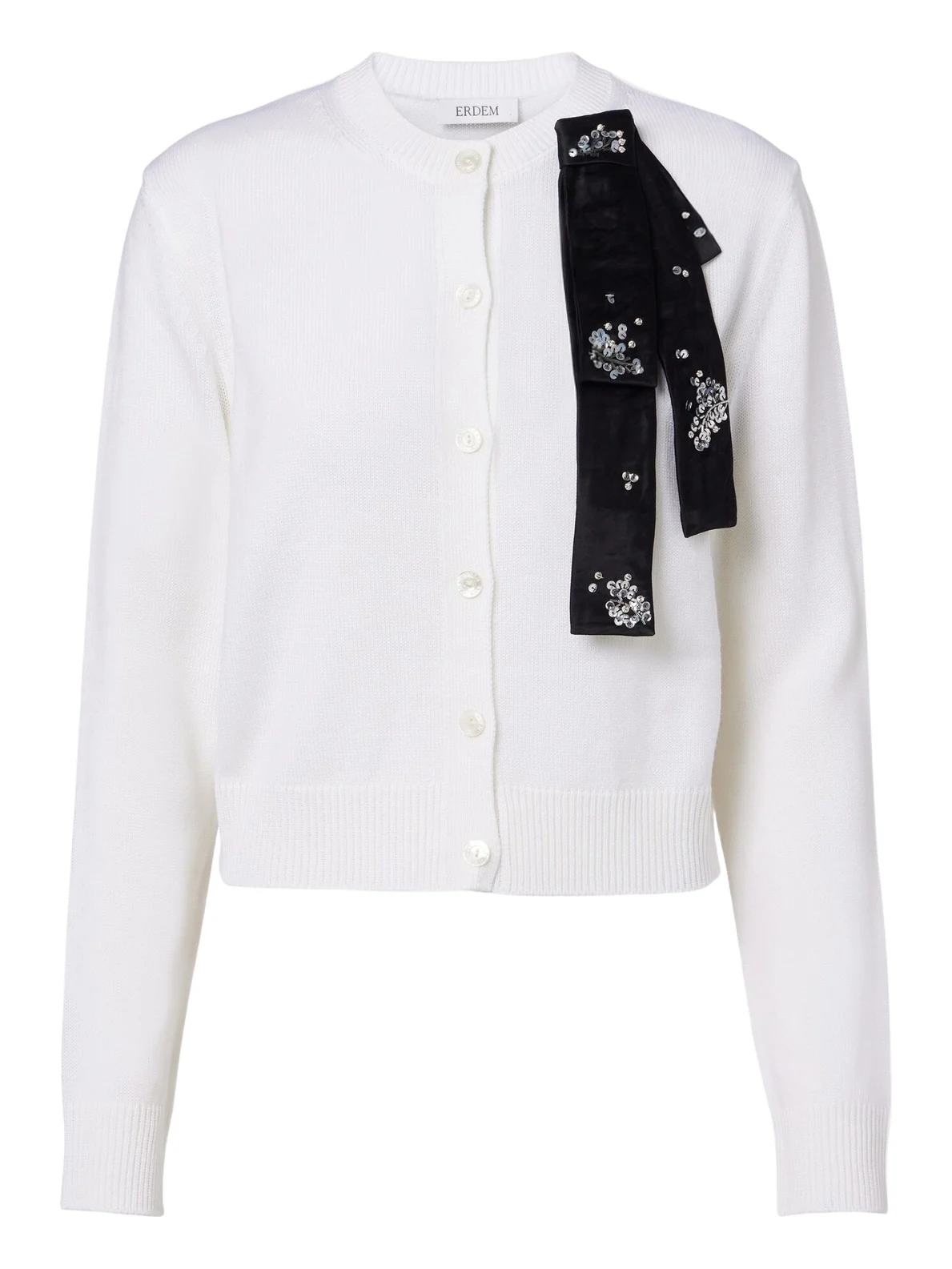 Embellished wool cardigan