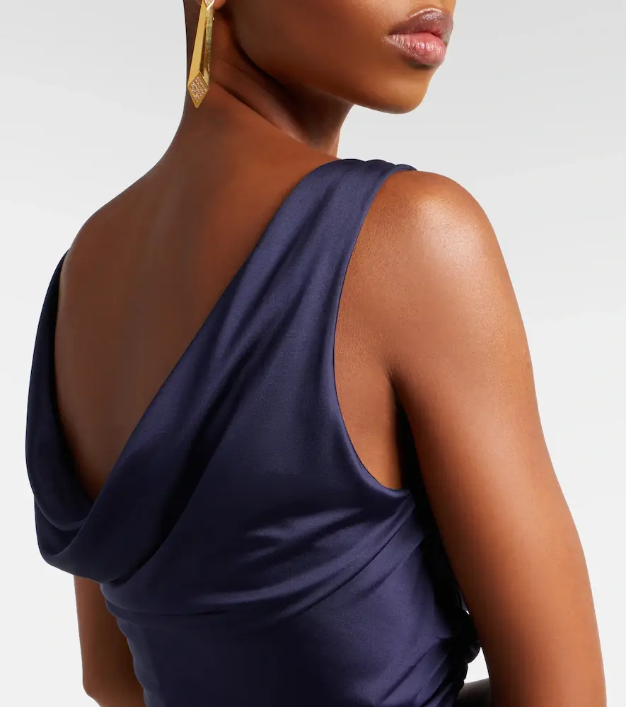 Versace Medusa draped ruched jersey gown | Thumbnail 5