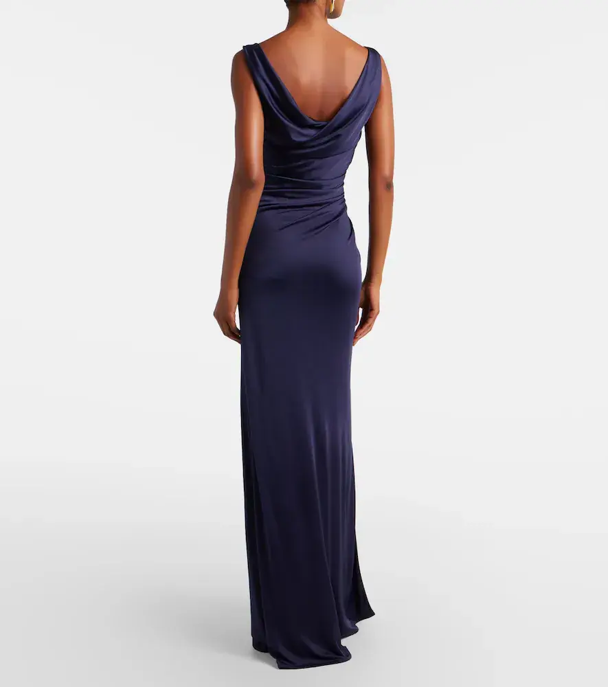 Versace Medusa draped ruched jersey gown | Thumbnail 6