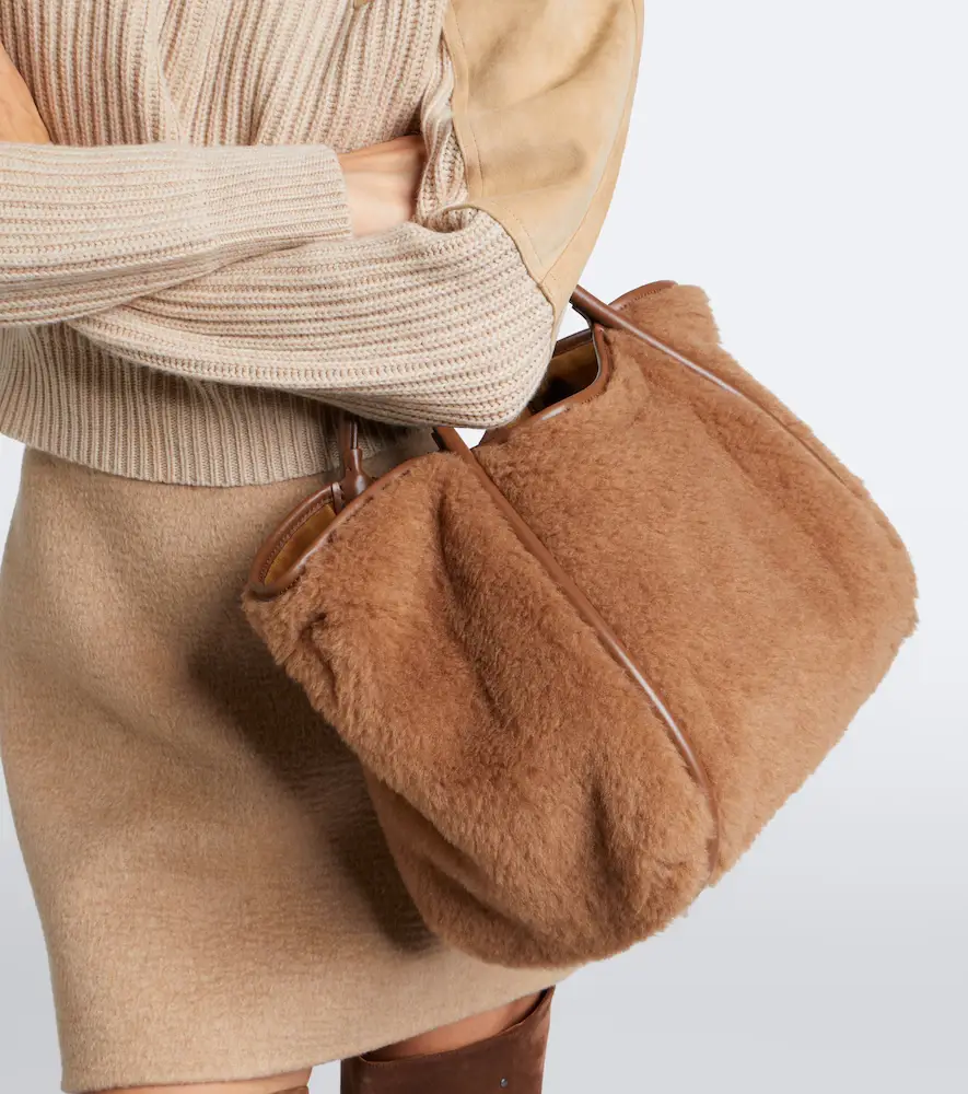Max Mara Medium leather-trimmed teddy tote bag | Thumbnail 5 Max Mara Medium leather-trimmed teddy tote bag | Thumbnail 5