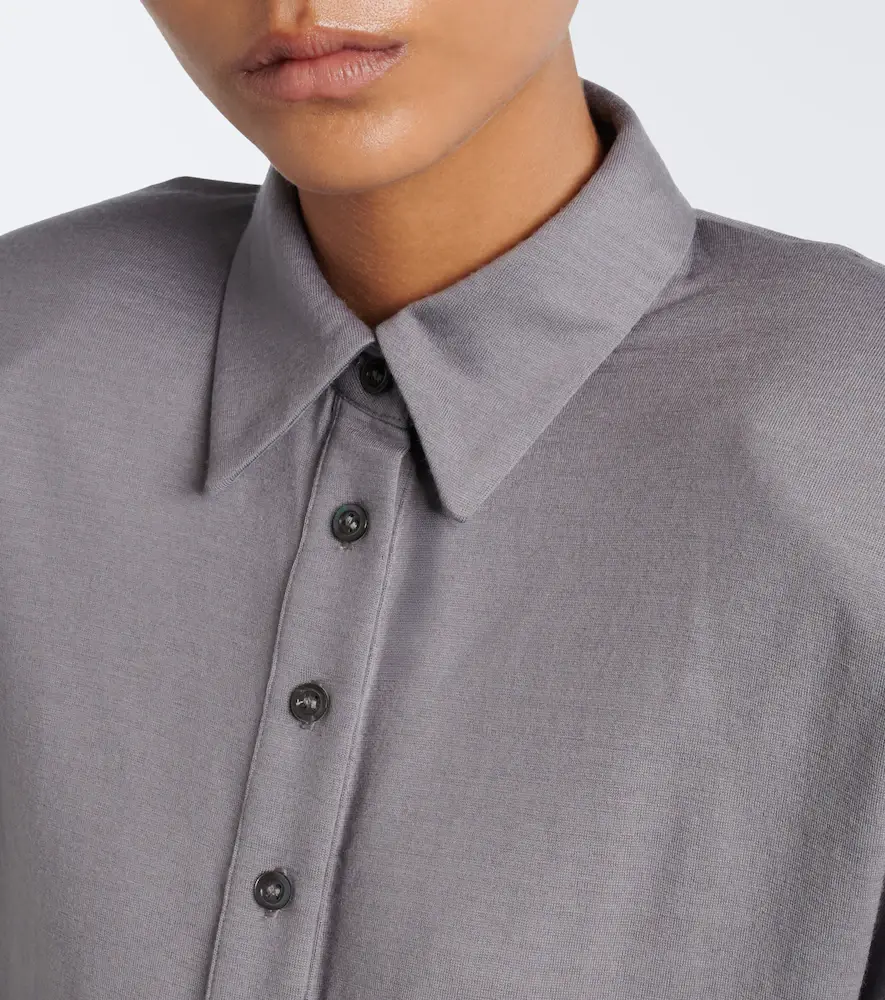 Mugler Wool-blend jersey polo bodysuit | Thumbnail 6