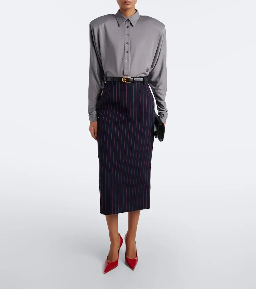 Mugler Wool-blend jersey polo bodysuit | Thumbnail 7