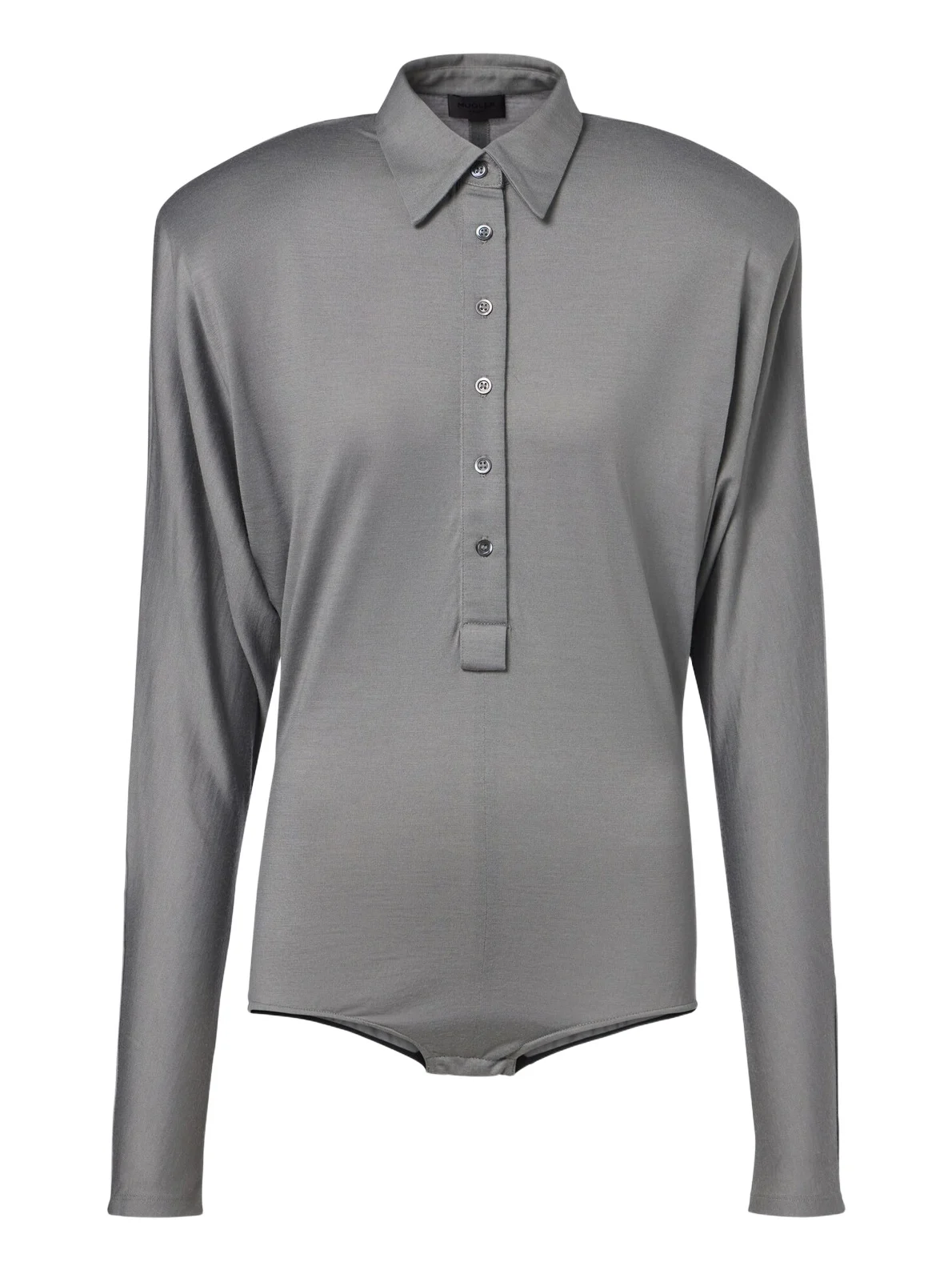 Mugler Wool-blend jersey polo bodysuit