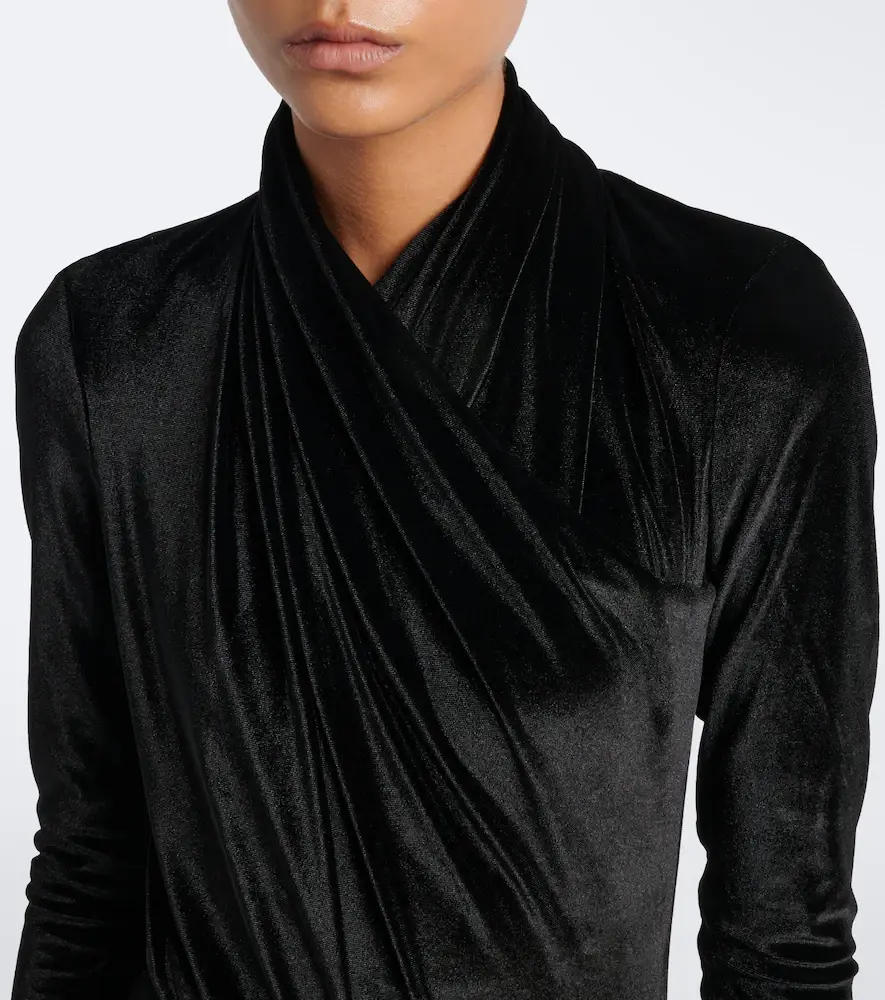Mugler Draped velvet bodysuit | Thumbnail 7