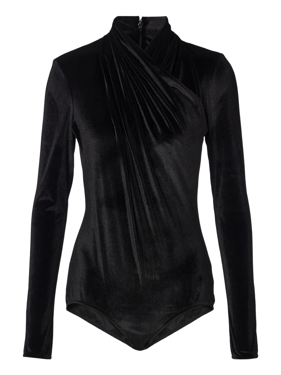 Mugler Draped velvet bodysuit