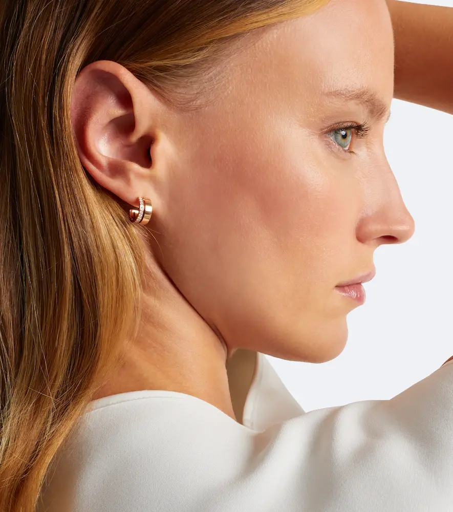 Repossi Berbere 18kt rose gold single hoop earring with diamonds | Thumbnail 3
