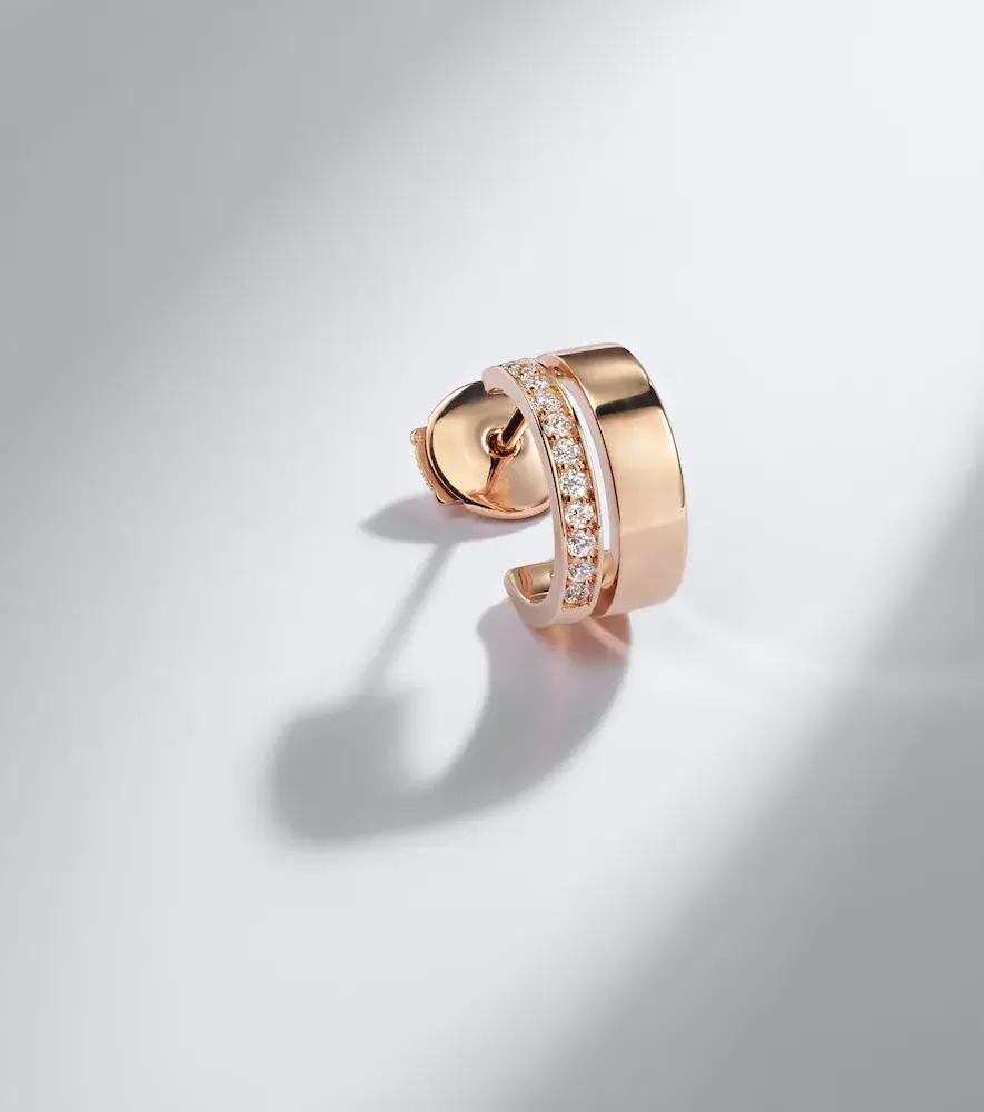 Repossi Berbere 18kt rose gold single hoop earring with diamonds | Thumbnail 5