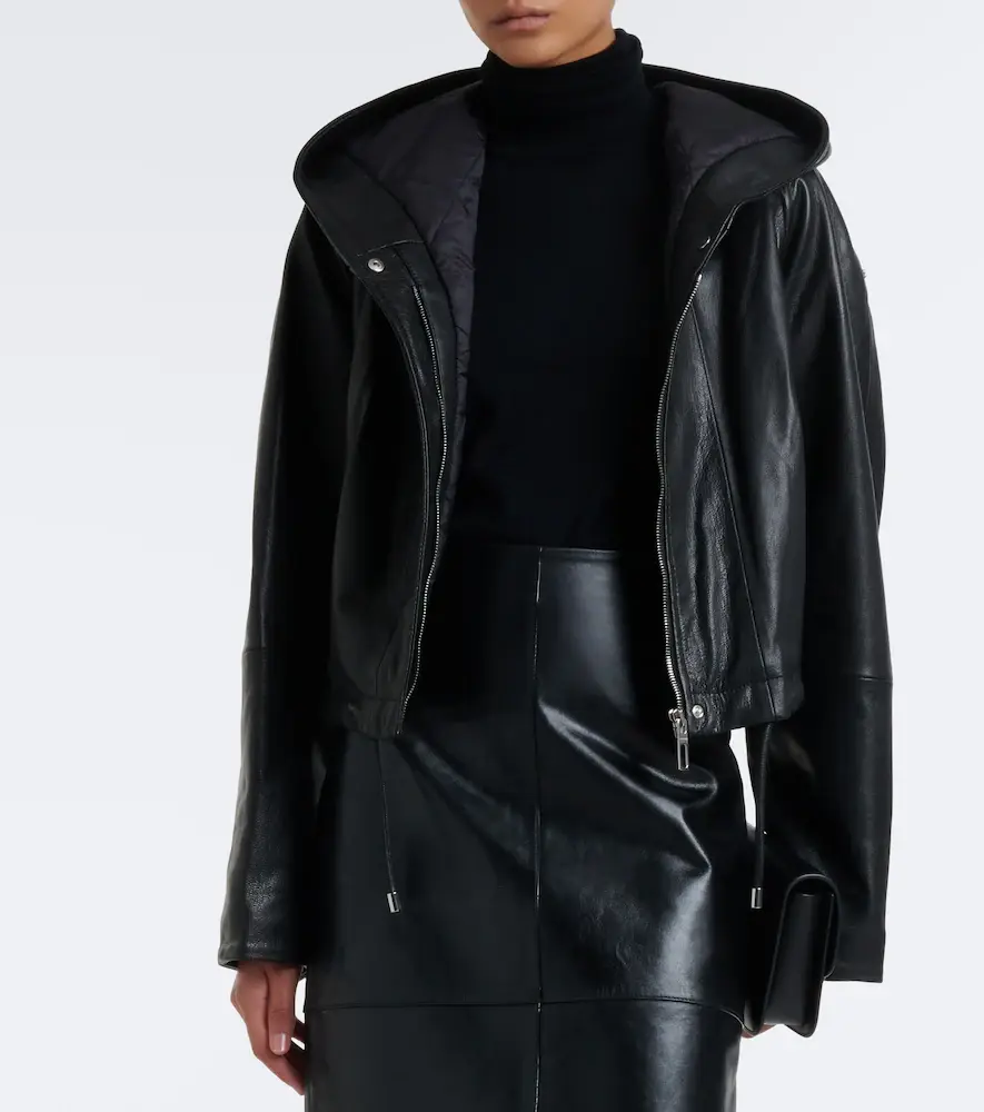 Sportmax Hooded leather jacket | Thumbnail 3 Sportmax Hooded leather jacket | Thumbnail 3