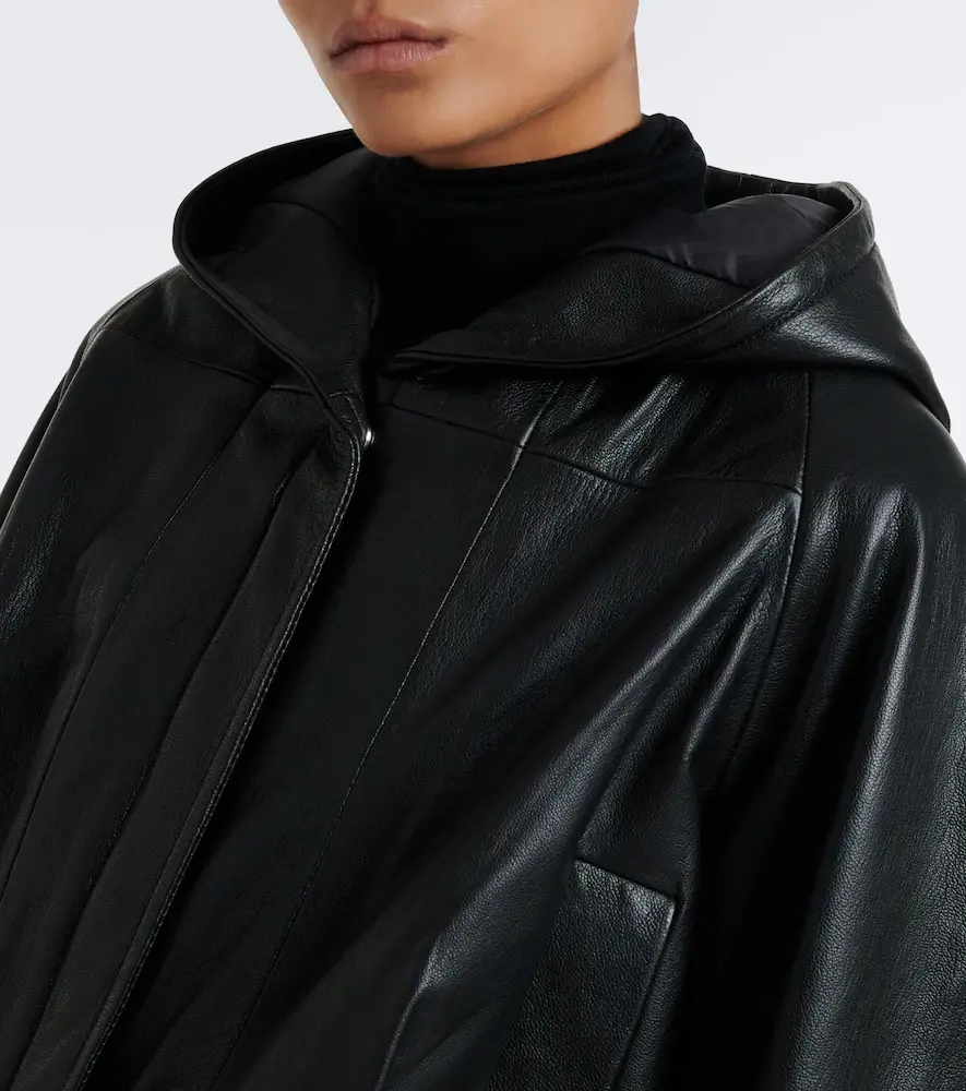 Sportmax Hooded leather jacket | Thumbnail 4 Sportmax Hooded leather jacket | Thumbnail 4