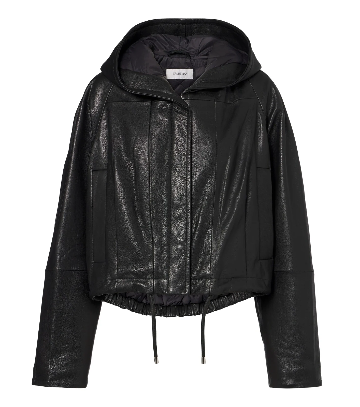 Hooded leather jacket