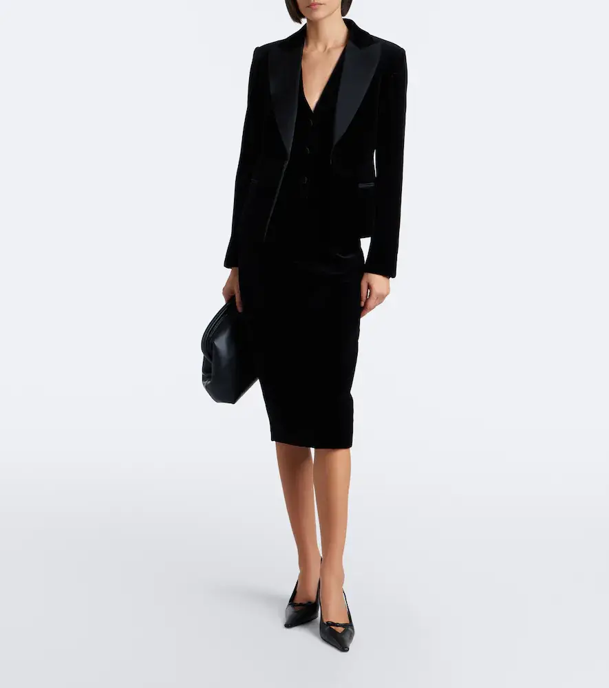 Max Mara Elegante cotton velvet pencil skirt | Thumbnail 2 Max Mara Elegante cotton velvet pencil skirt | Thumbnail 2