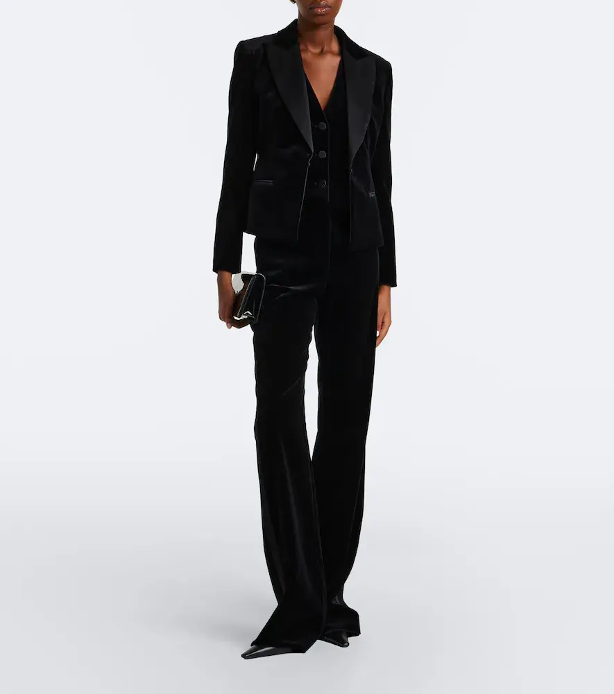 Max Mara Elegante cotton velvet straight pants | Thumbnail 2 Max Mara Elegante cotton velvet straight pants | Thumbnail 2