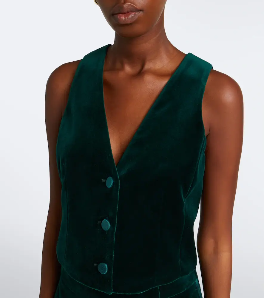 Max Mara Elegante cotton velvet vest | Thumbnail 4 Max Mara Elegante cotton velvet vest | Thumbnail 4