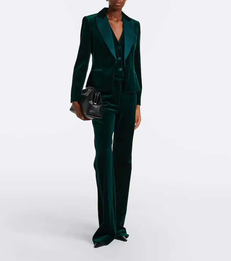 Max Mara Elegante cotton velvet straight pants | Thumbnail 5 Max Mara Elegante cotton velvet straight pants | Thumbnail 5