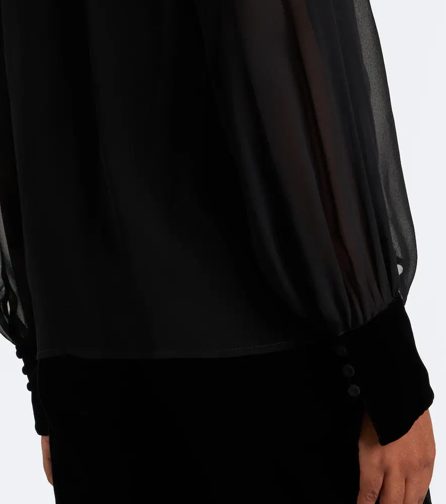 Max Mara Elegante tie-neck silk blouse | Thumbnail 3 Max Mara Elegante tie-neck silk blouse | Thumbnail 3