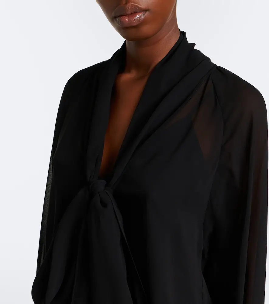 Max Mara Elegante tie-neck silk blouse | Thumbnail 5 Max Mara Elegante tie-neck silk blouse | Thumbnail 5