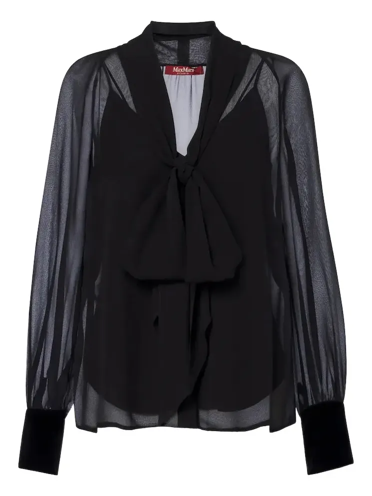 Elegante tie-neck silk blouse Elegante tie-neck silk blouse