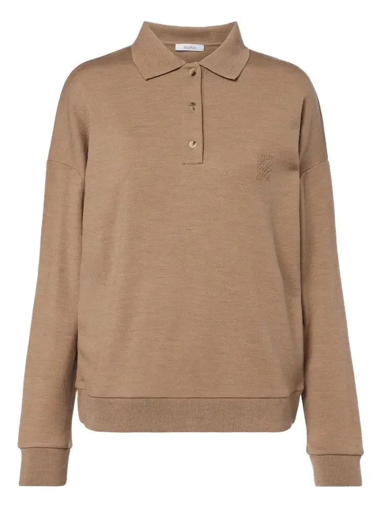 Virgin wool polo sweater