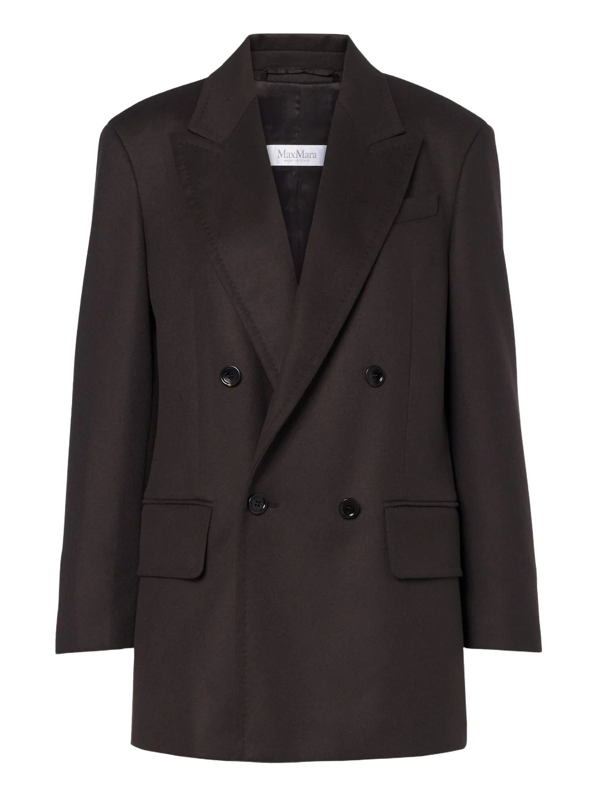 Double-breasted camel hair blazer