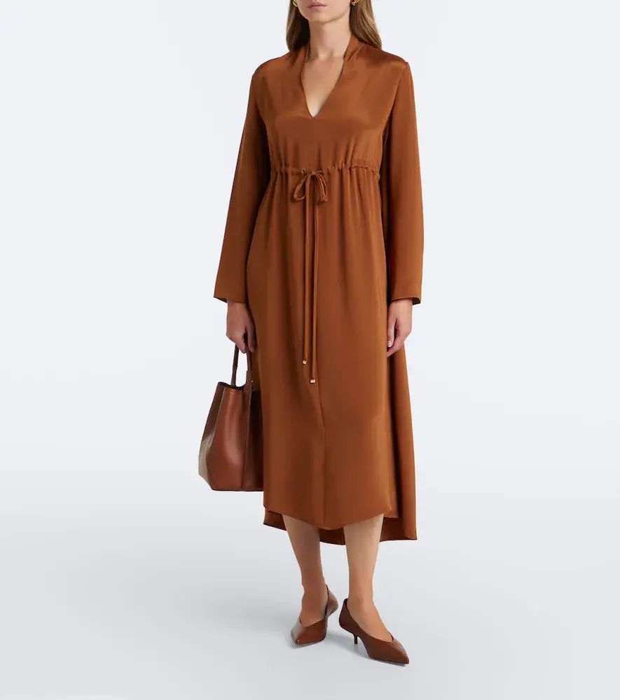 Max Mara Silk satin midi dress | Thumbnail 5 Max Mara Silk satin midi dress | Thumbnail 5