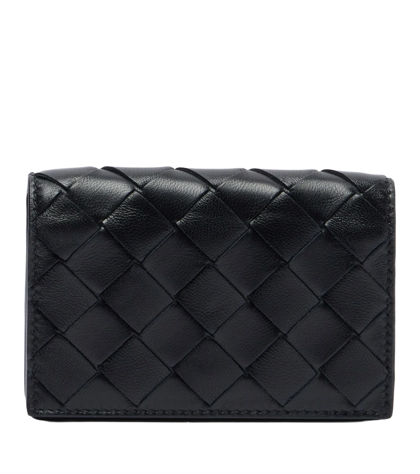 Intrecciato leather card holder