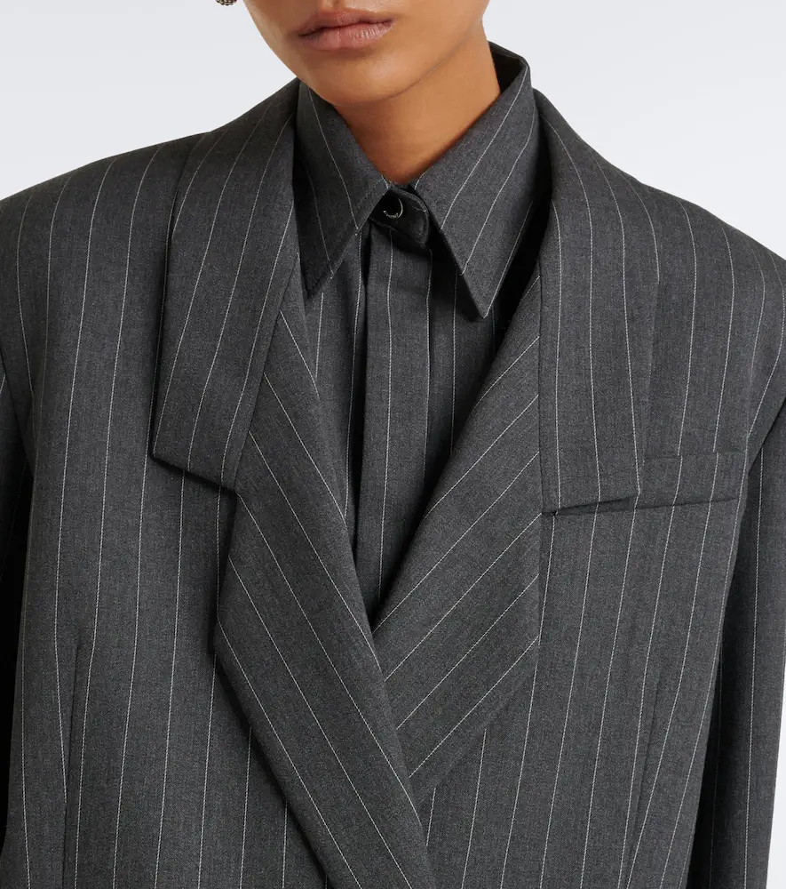Sportmax Oversized pinstriped wool-blend blazer | Thumbnail 2