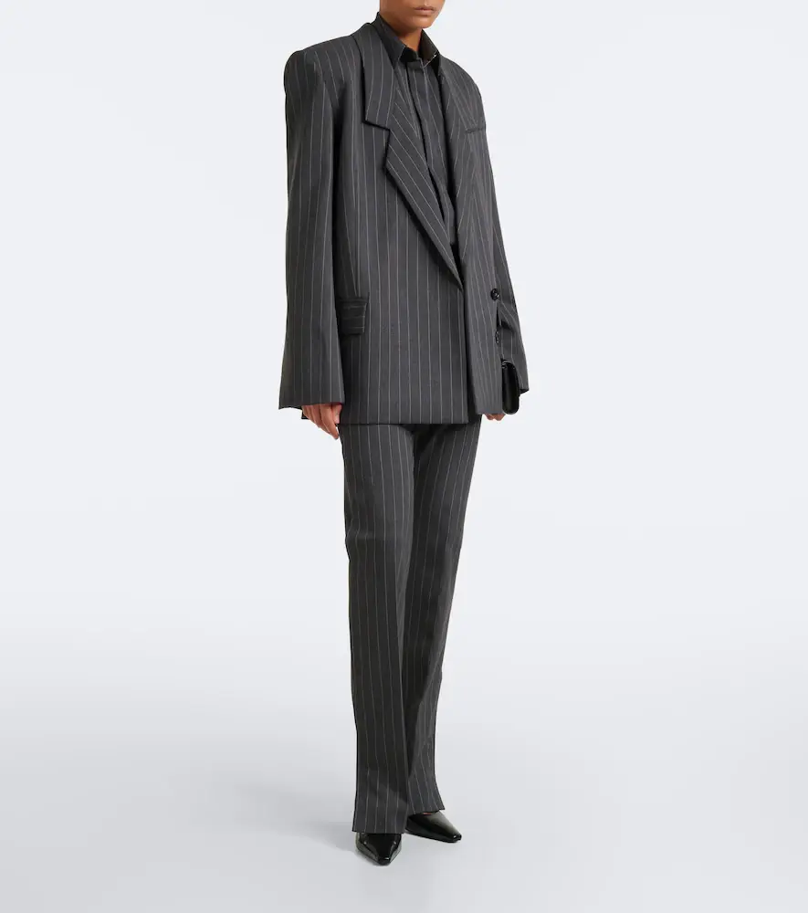 Sportmax Oversized pinstriped wool-blend blazer | Thumbnail 4