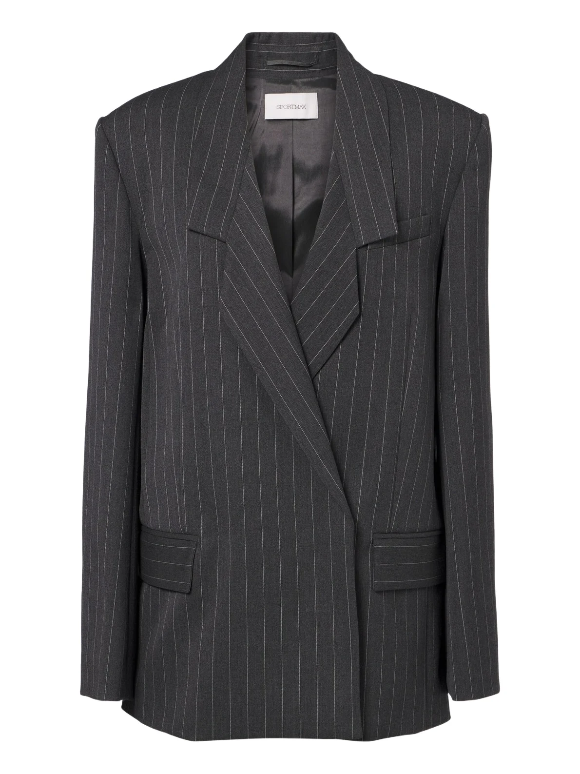 Sportmax Oversized pinstriped wool-blend blazer