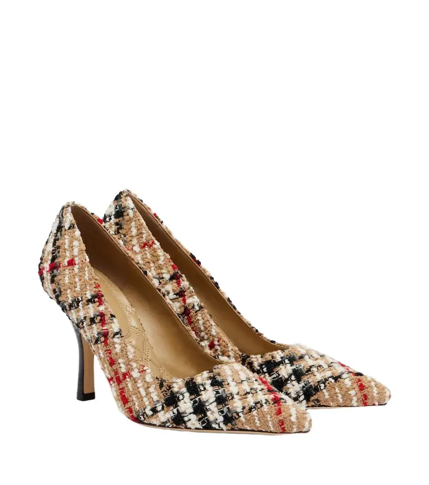 Check bouclé pumps Check bouclé pumps