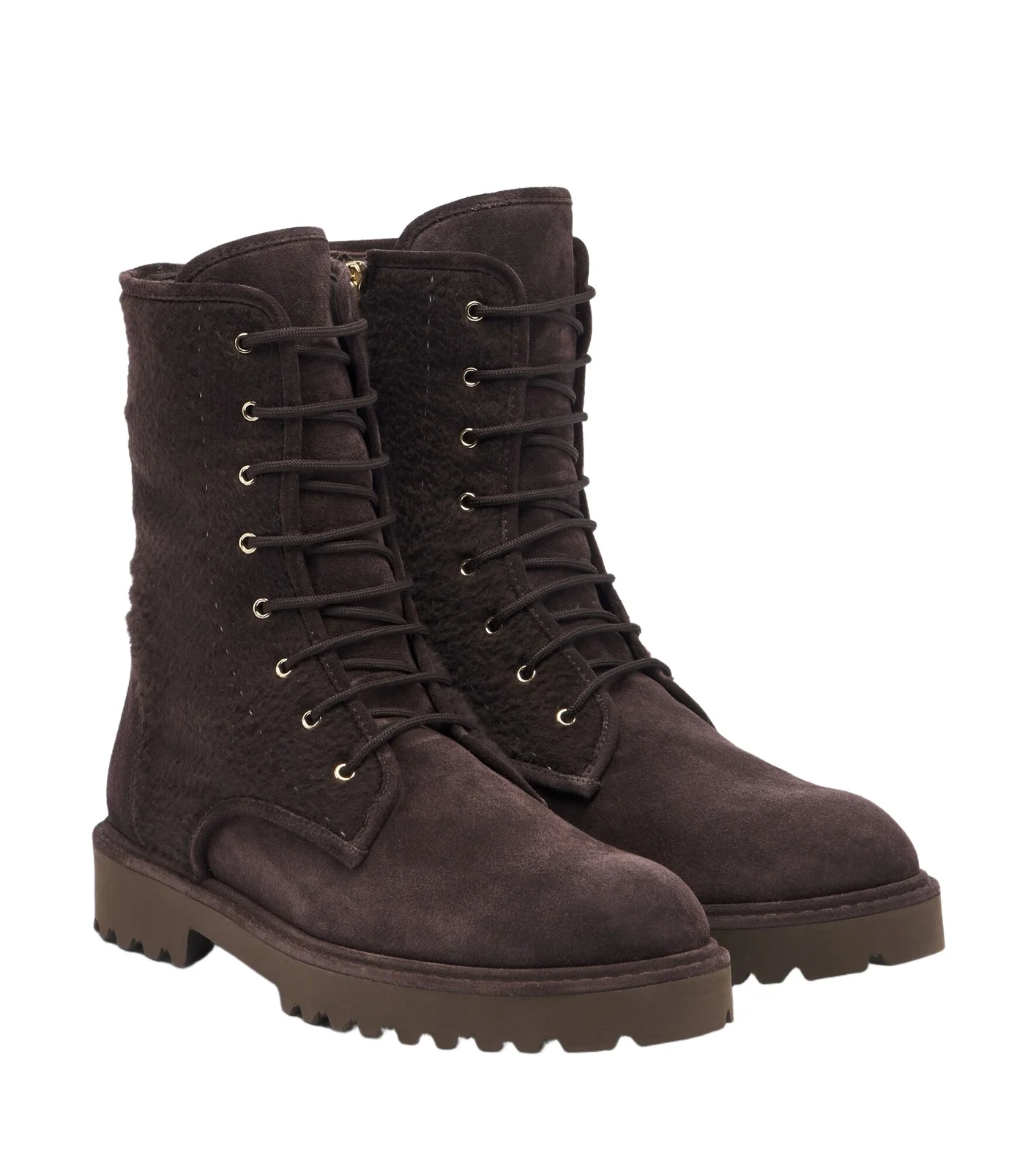 Suede lace-up boots