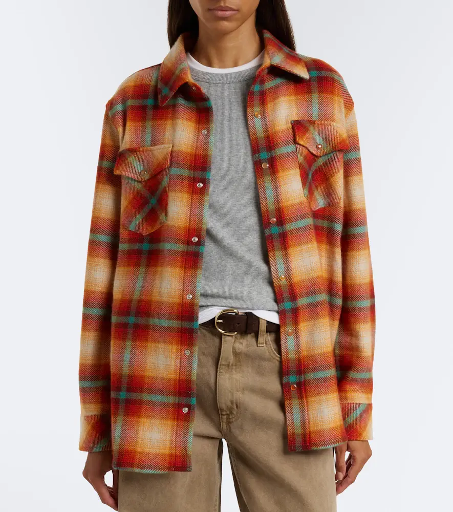 God’s True Cashmere Red Sun Shadow plaid cashmere shirt | Thumbnail 4 God’s True Cashmere Red Sun Shadow plaid cashmere shirt | Thumbnail 4