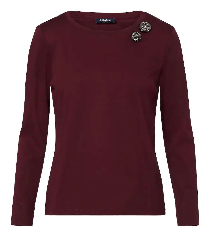 'S Max Mara 'S Max Mara Embellished cotton-jersey T-shirt