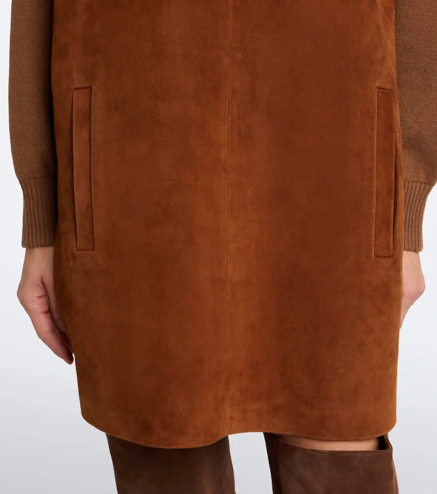 Max Mara Leather-trimmed wool and cashmere sweater dress | Thumbnail 2