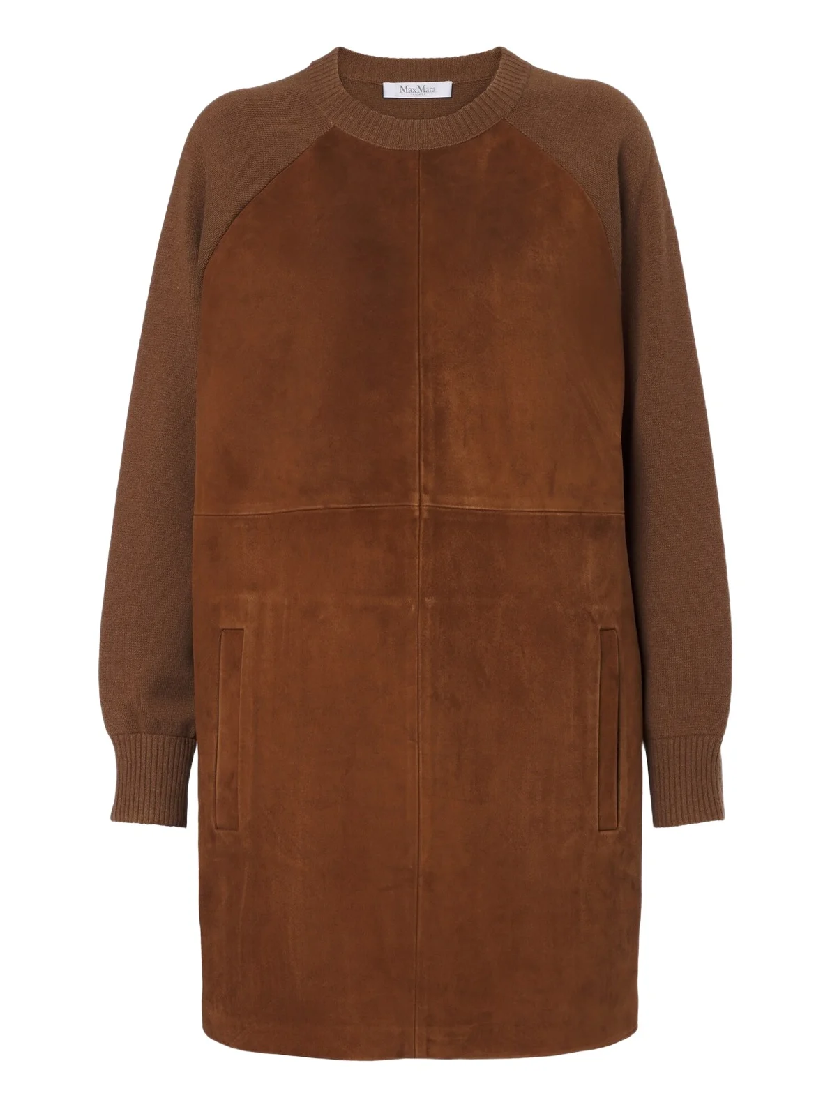 Max Mara Leather-trimmed wool and cashmere sweater dress
