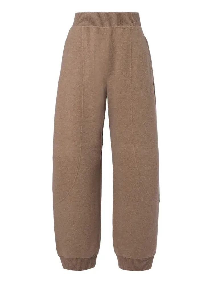 Wool and cashmere-blend barrel-leg pants Wool and cashmere-blend barrel-leg pants