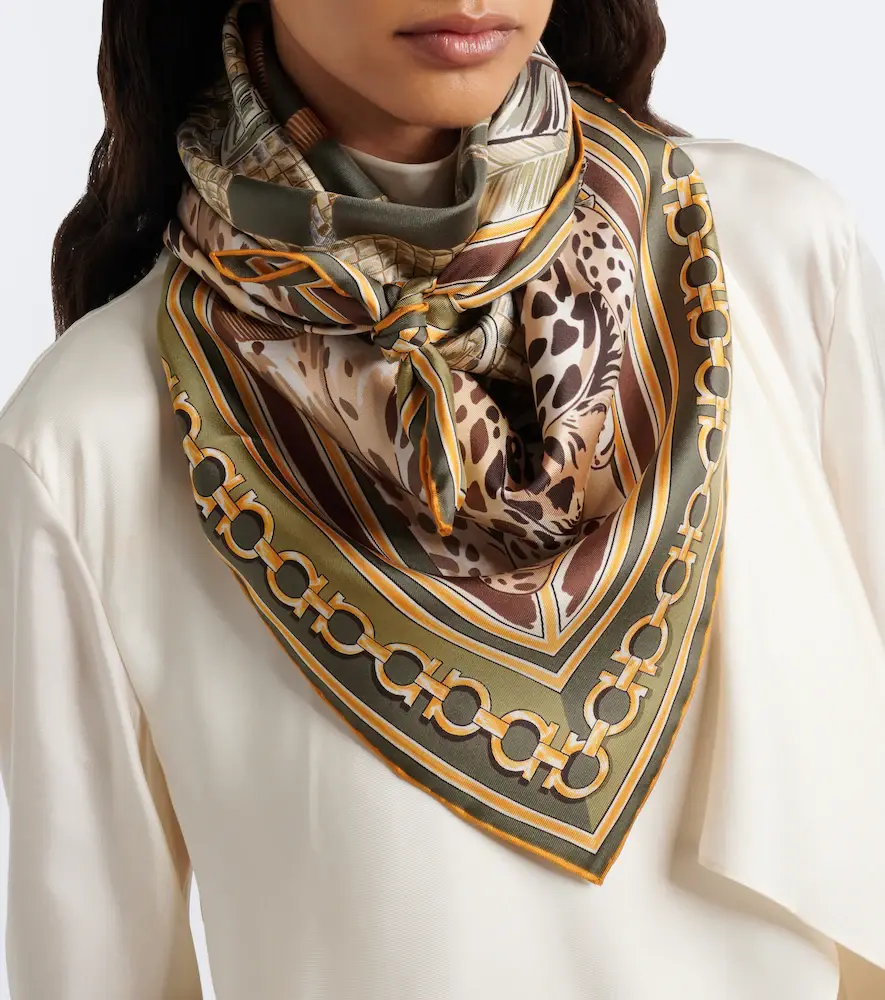 Ferragamo Printed silk scarf | Thumbnail 4 Ferragamo Printed silk scarf | Thumbnail 4