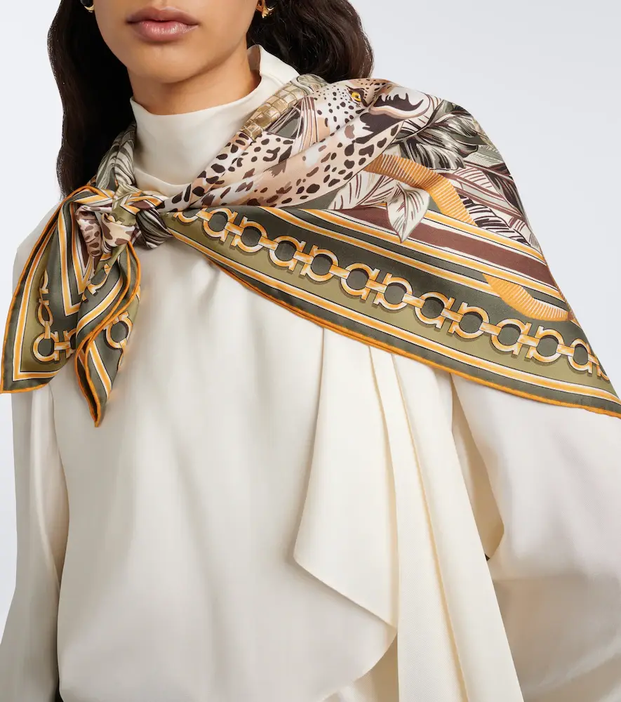 Ferragamo Printed silk scarf | Thumbnail 5 Ferragamo Printed silk scarf | Thumbnail 5