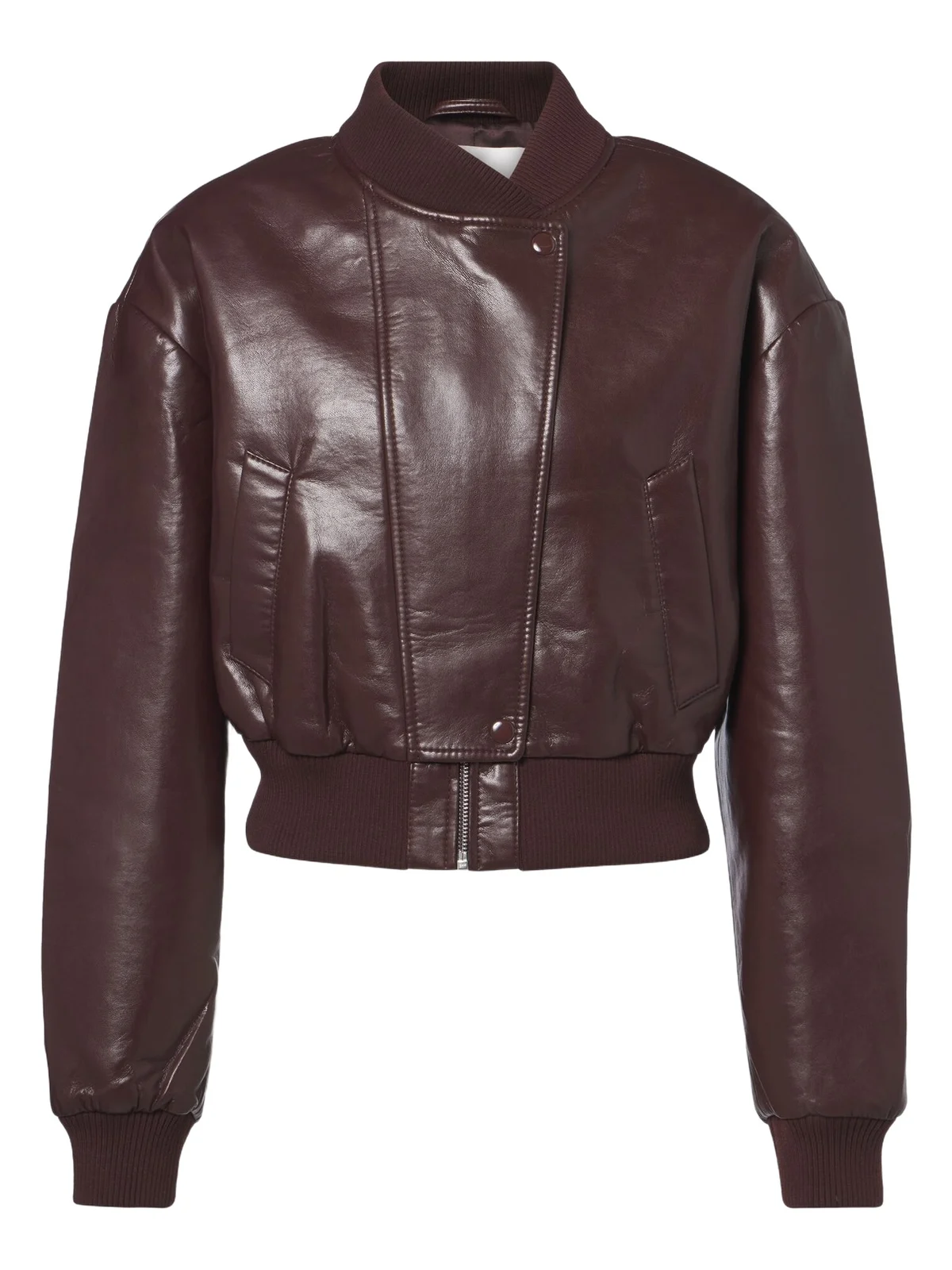 Camille leather-blend jacket