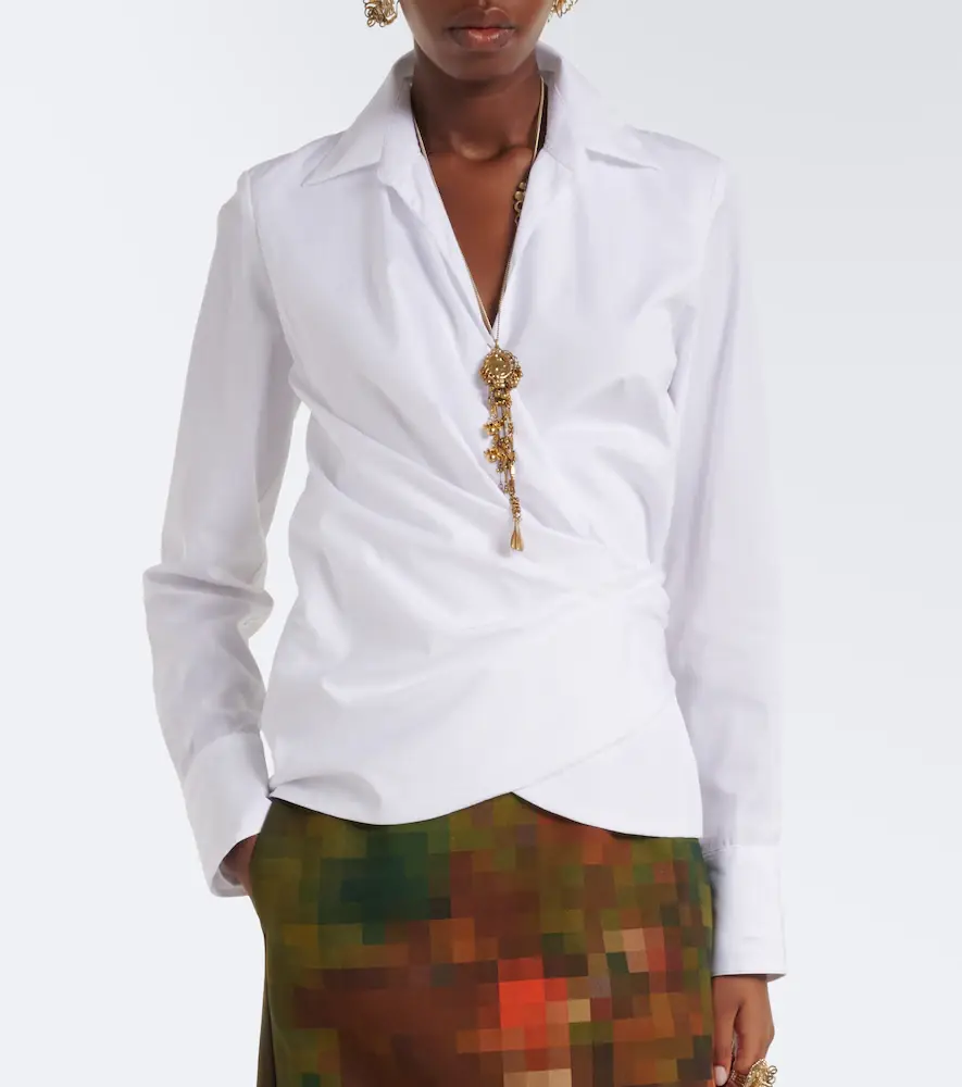 Dries Van Noten Cotton poplin wrap shirt | Thumbnail 6 Dries Van Noten Cotton poplin wrap shirt | Thumbnail 6