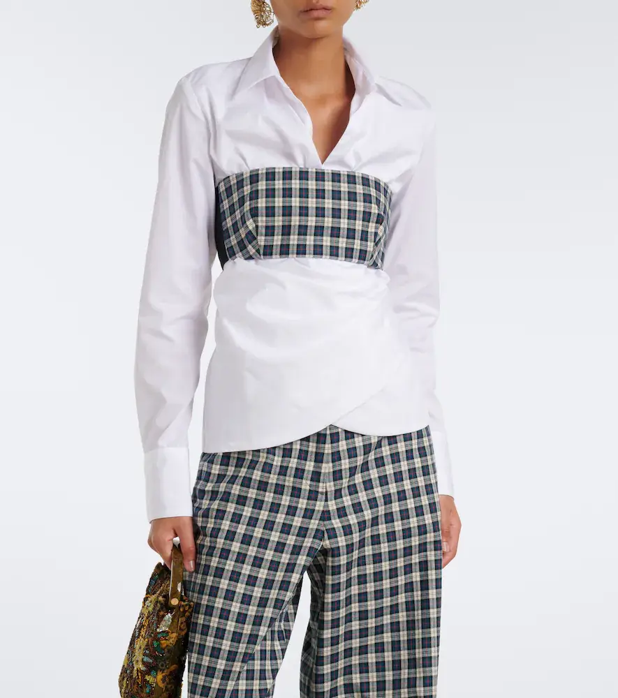 Dries Van Noten Plaid cotton flannel bandeau top | Thumbnail 4 Dries Van Noten Plaid cotton flannel bandeau top | Thumbnail 4