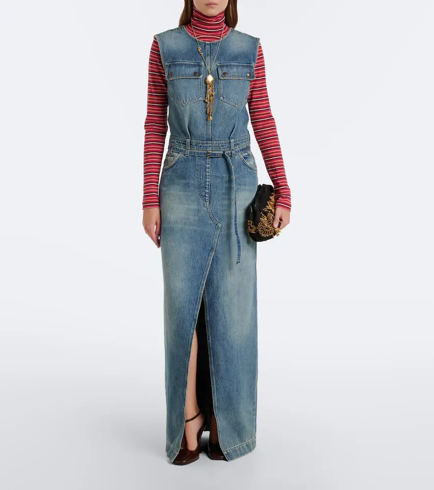 Dries Van Noten Denim faded maxi dress | Thumbnail 5