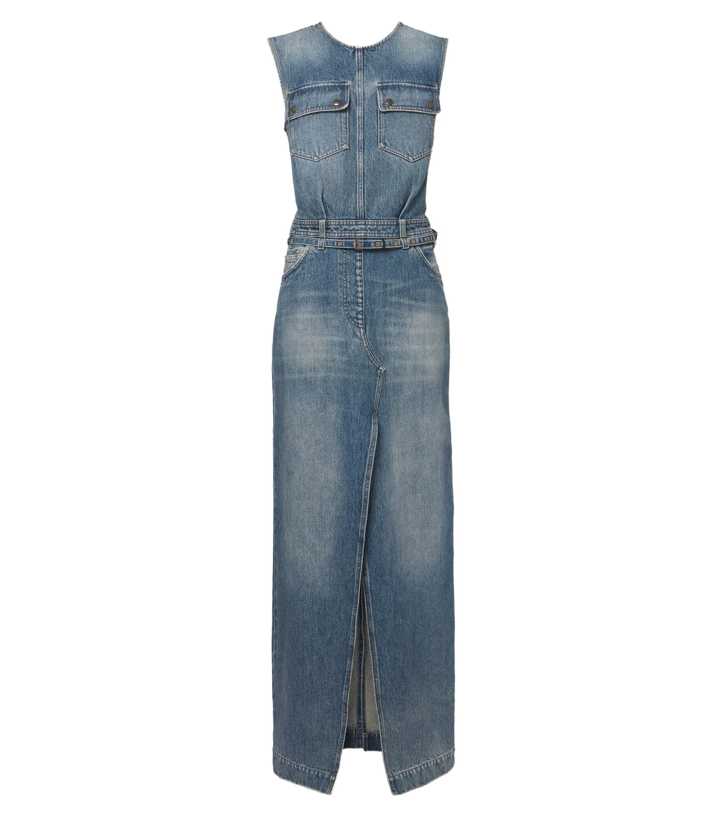 Dries Van Noten Denim faded maxi dress