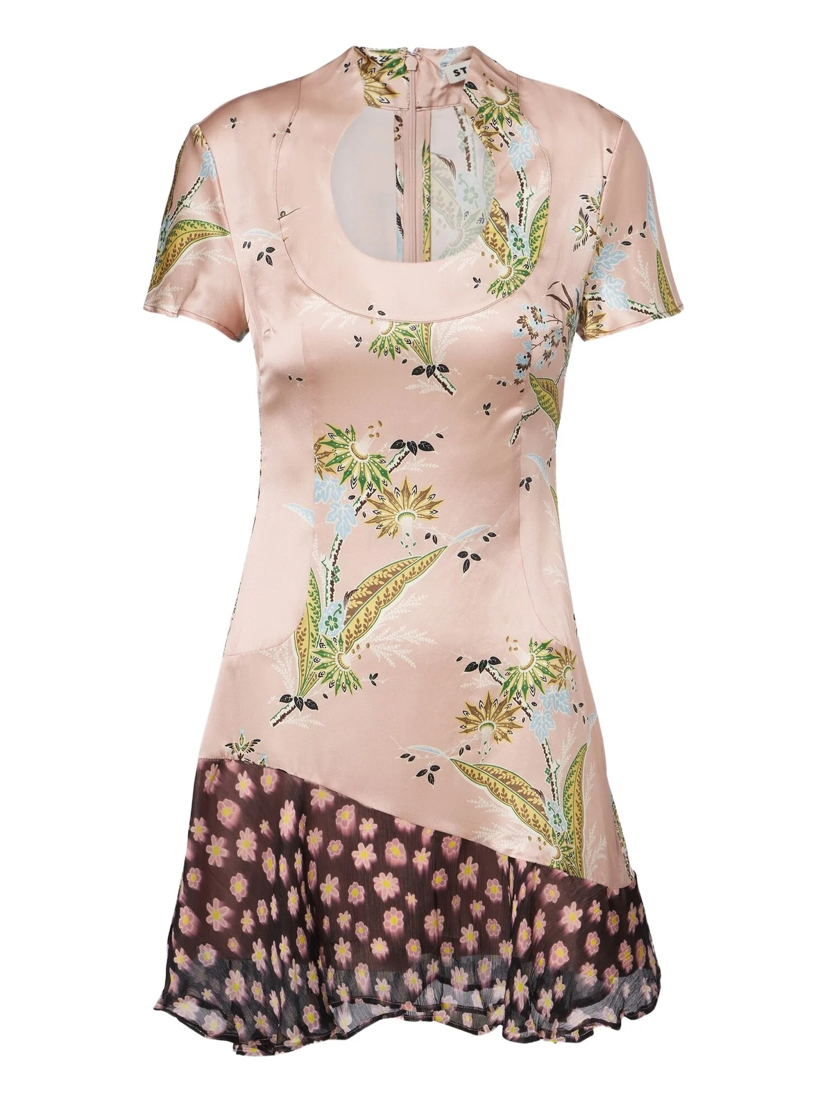 Rae floral silk-blend satin minidress Rae floral silk-blend satin minidress