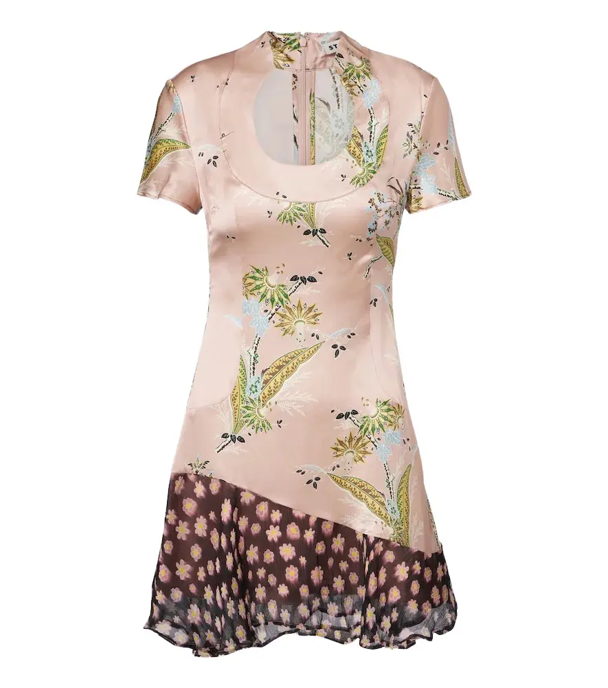 Rae floral silk-blend satin minidress