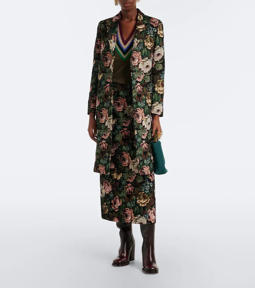 Dries Van Noten Floral jacquard coat | Thumbnail 3