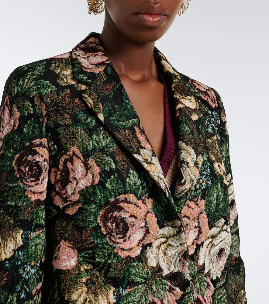 Dries Van Noten Floral jacquard coat | Thumbnail 4