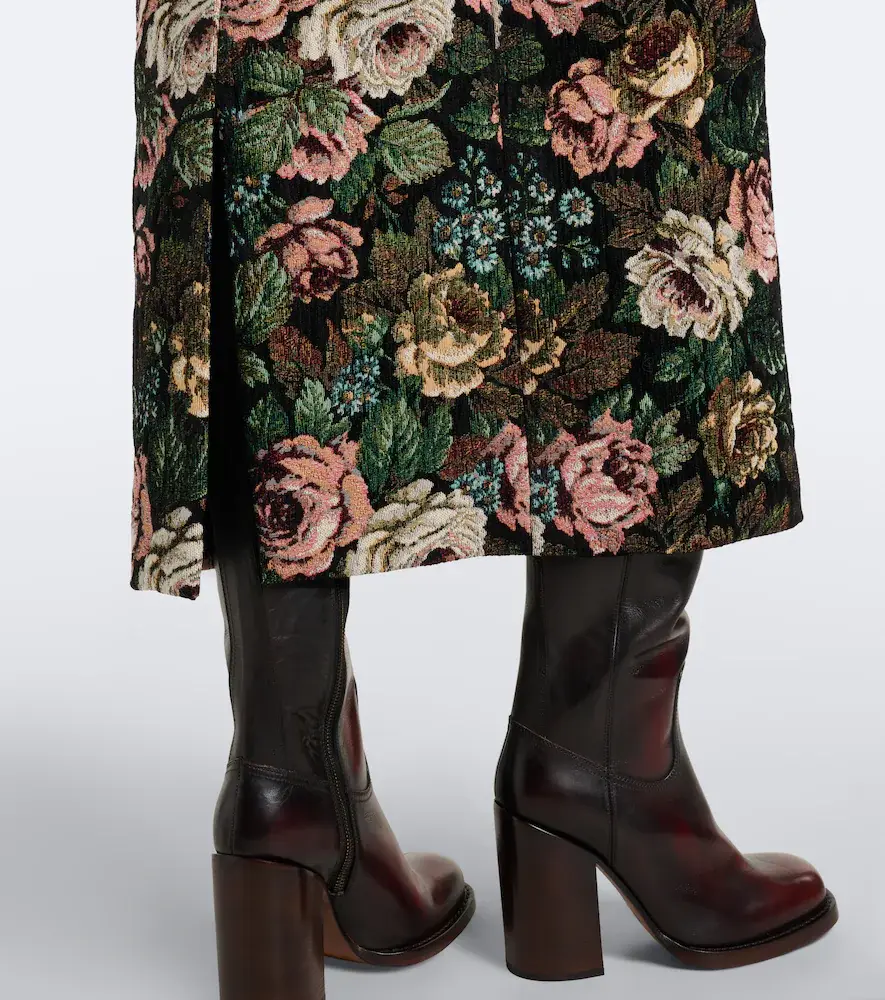 Dries Van Noten Floral jacquard midi skirt | Thumbnail 3 Dries Van Noten Floral jacquard midi skirt | Thumbnail 3